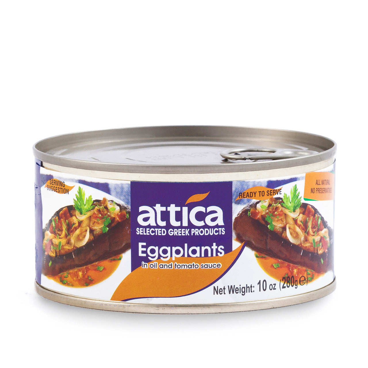 Attica Eggplants in Oil & Tomato Sauce 10oz tin – Greek ready-to-eat meze.