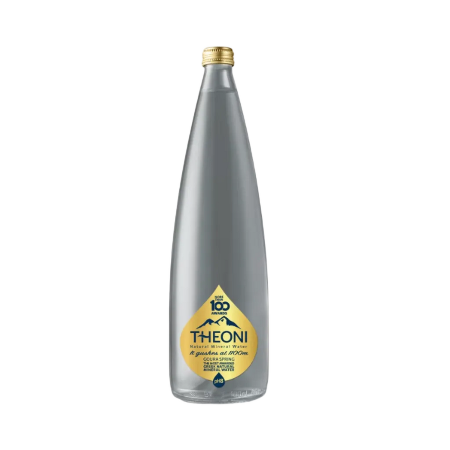 THEONI natural mineral water glass bottle 1L premium Greek spring water