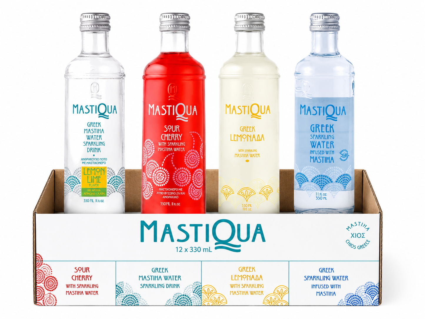 MASTIQUA – Variety Sparkling Water 12-Pack (12×330ml)