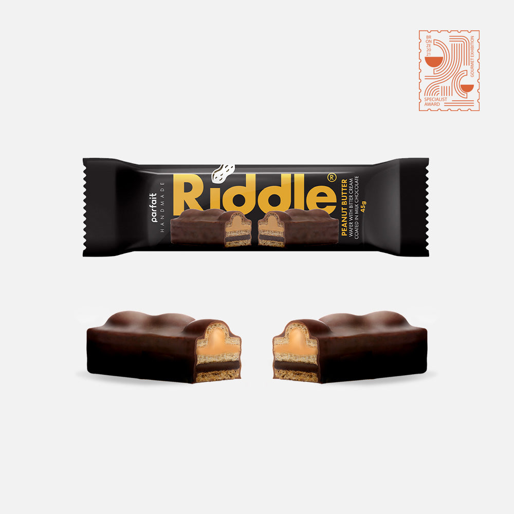 RIDDLE Peanut Butter & Bitter Chocolate Cream Wafer (37g / 1.3oz)