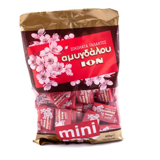 ION Chocolate Almond Mini 400g (14.1oz) - Mini Chocolate Bars with AlmondsThis 400g pack contains individually wrapped ION almond chocolate mi...