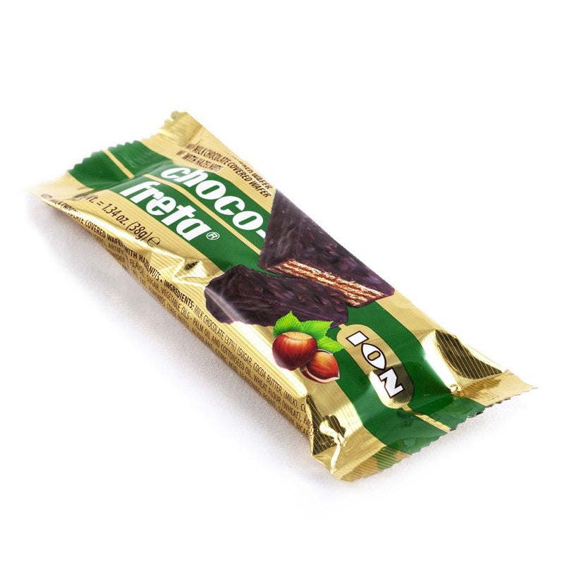 ION Chocolate Wafers Hazelnut - Sokofreta - 38g (1.3oz) - Hazelnut Cream Chocolate WaferThis ION chocolate wafer bar is filled with velvety hazelnut cream and...