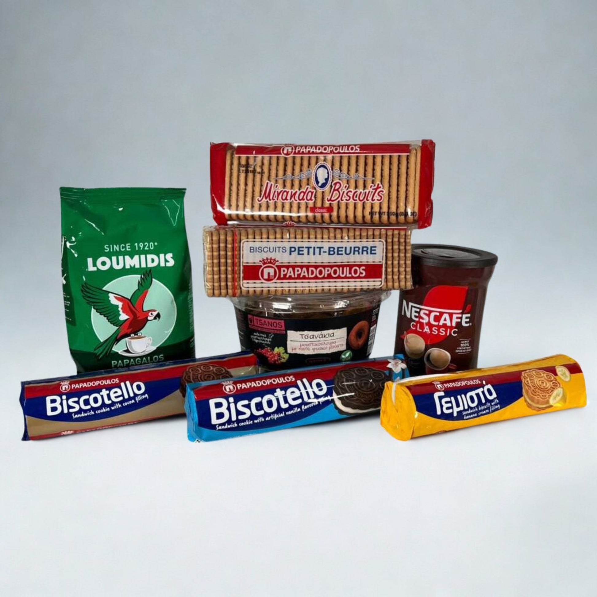 Greek Coffee Lover Bundle – A curated selection of traditional Greek coffees and classic biscuits, perfect for slow mornings, coffee breaks, and sharing authentic Greek coffee moments at home.