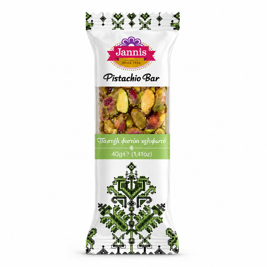 JANNIS Pistachio Bar 40g – Authentic Greek nut bar made with premium roasted pistachios