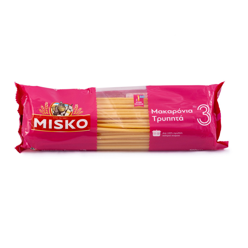 MISKO Macaroni No. 3 Greek Pasta 500g – Authentic Greek durum wheat pasta