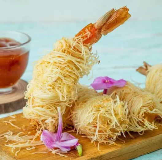 Kataifi filo pastry savory recipe shrimp wrapped in shredded phyllo