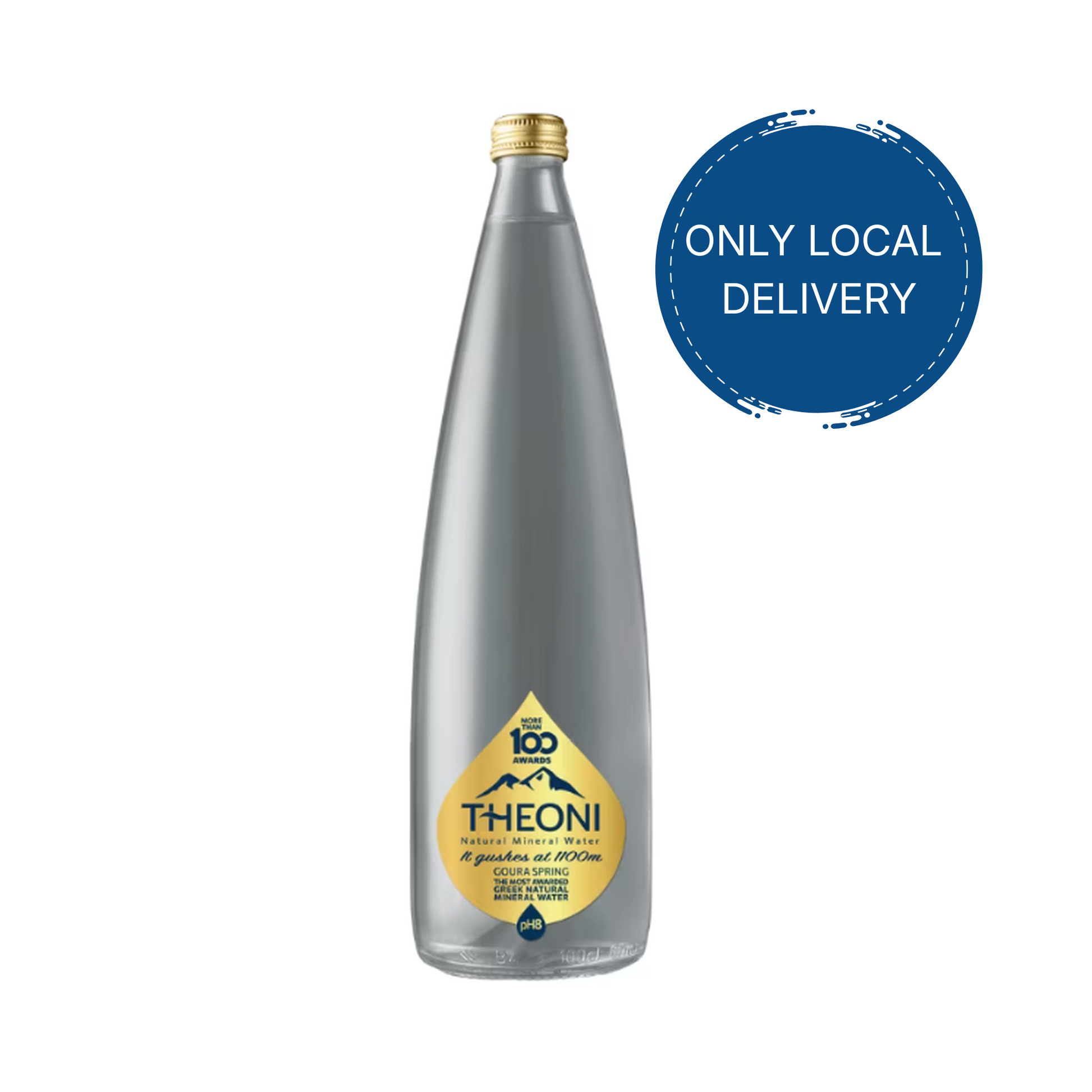 THEONI natural mineral water glass bottle 1L premium Greek spring water