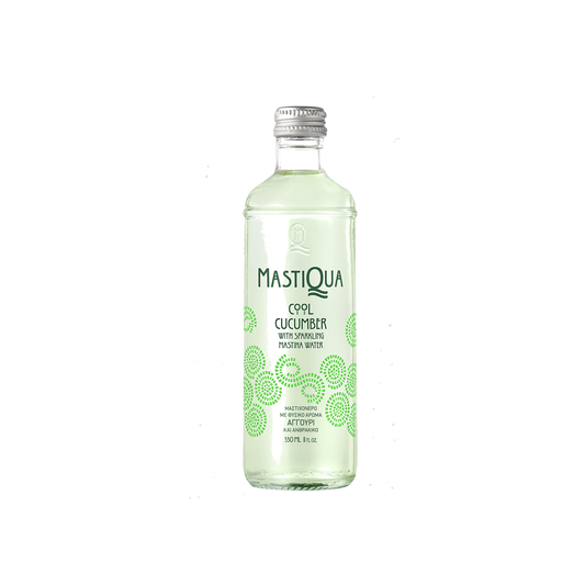 MASTIQUA Cucumber Sparkling Water 330ml glass bottle with natural Chios mastiha and cucumber flavor