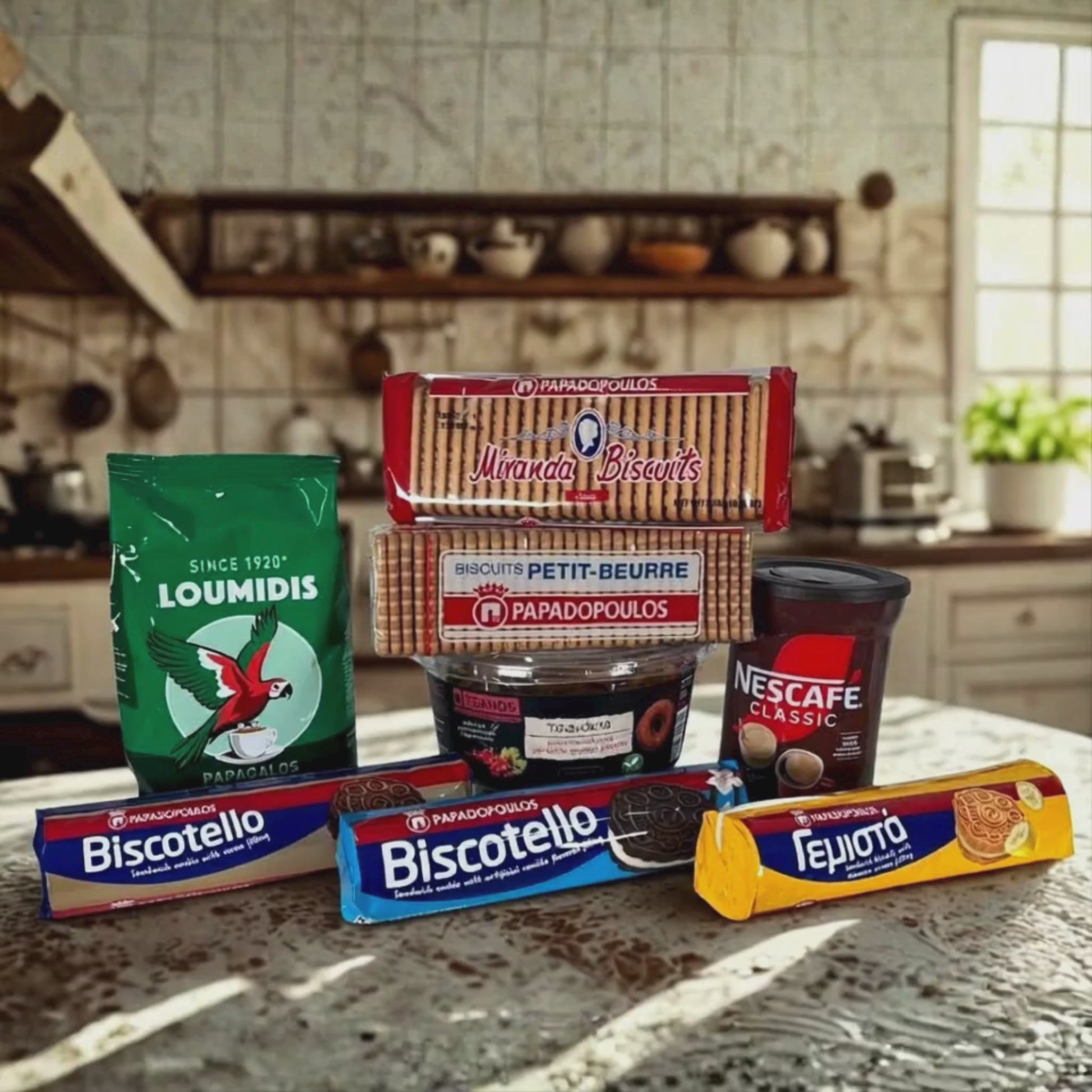 Greek Coffee Lover Bundle – A curated selection of traditional Greek coffees and classic biscuits, perfect for slow mornings, coffee breaks, and sharing authentic Greek coffee moments at home.